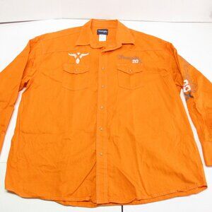 Wrangler 20 X Western Shirt Men's Orange Pearl Snap Longhorn Rodeo Size 2XL